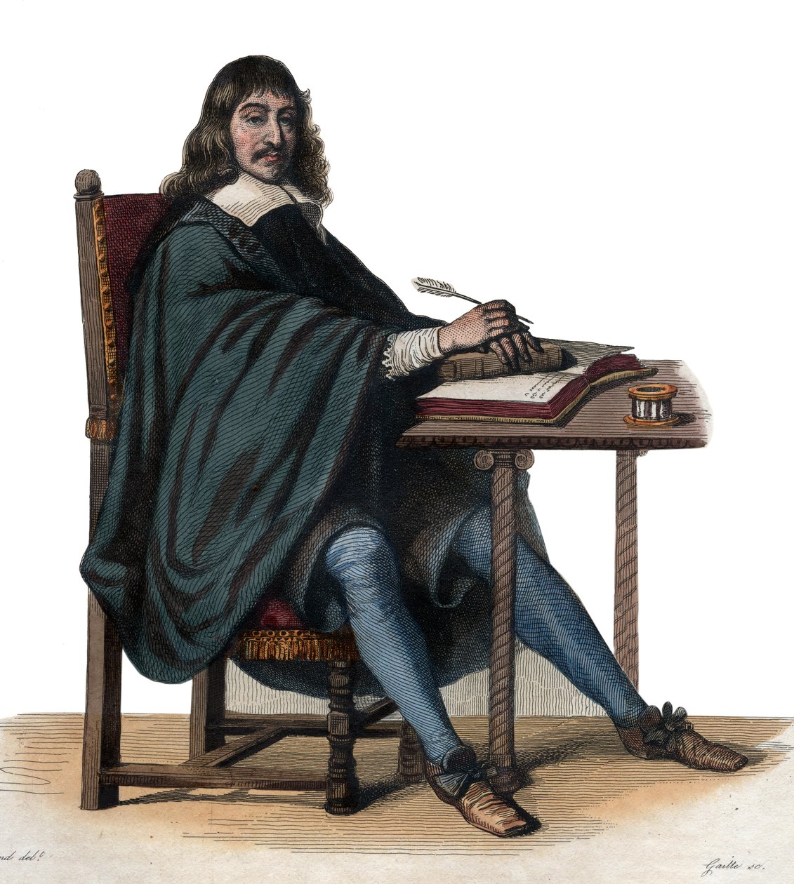 صورة لرينيه ديكارت (1596-1650) ، الفيلسوف والكاتب الفرنسي. بواسطة المدرسة الفرنسية
