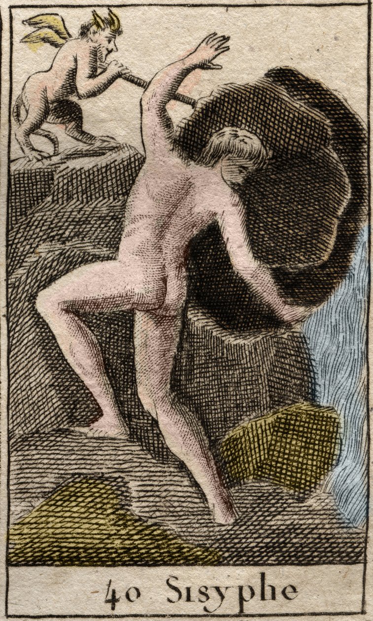 سيزيف ، رسم من أساطير الشباب ، 1803 بواسطة المدرسة الفرنسية