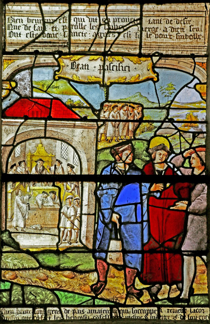 التطويبات ، كنيسة Sainte-Tanche de Lhuître ، طوبى لصانعي السلام بواسطة المدرسة الفرنسية