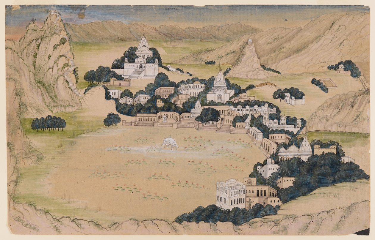 بحيرة بوشكار ، 1840-60 (مرحاض وغسل على الورق) بواسطة المدرسة الهندية