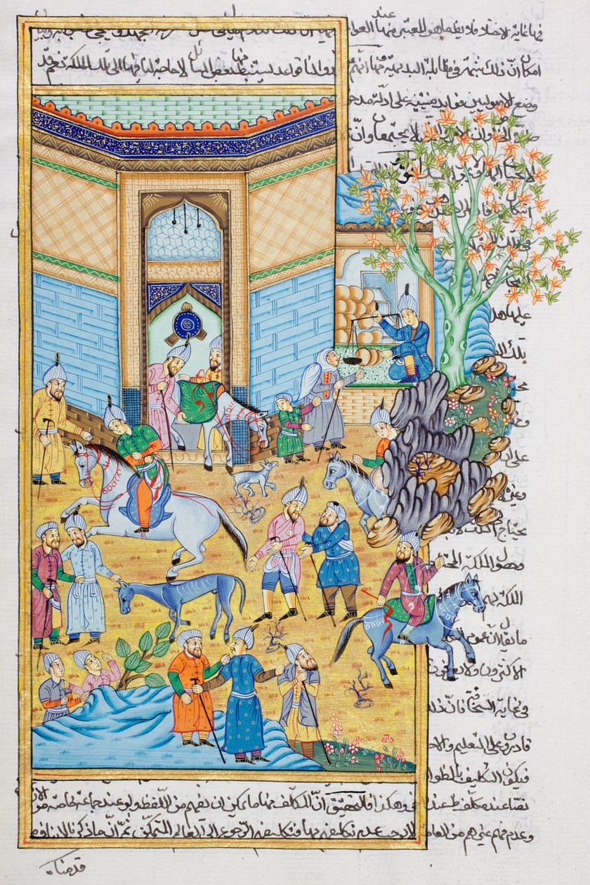 مشهد مستقر ، لوحة مصغرة من راجاستاني (مرحاض على ورق) بواسطة المدرسة الهندية