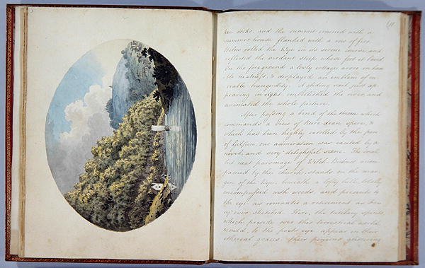 Bishops Wood، plate 3 and plate 11، from Journal of a Tour down Wye، طبع عام 1786 (قلم وحبر مع مرحاض) بواسطة أ. كوبر