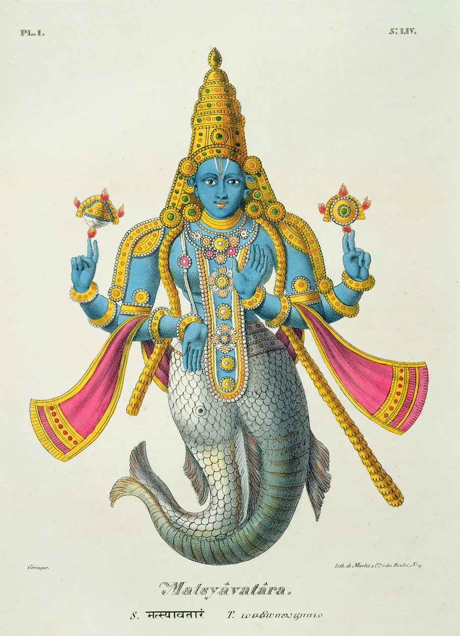 ماتسيافاتارا أو ماتسيا ، من فيلم &39;L&39;Inde francaise ...&39; ، منقوش بواسطة Marlet und Cie ، حانة. باريس 1827-1835 بواسطة أ. أقل