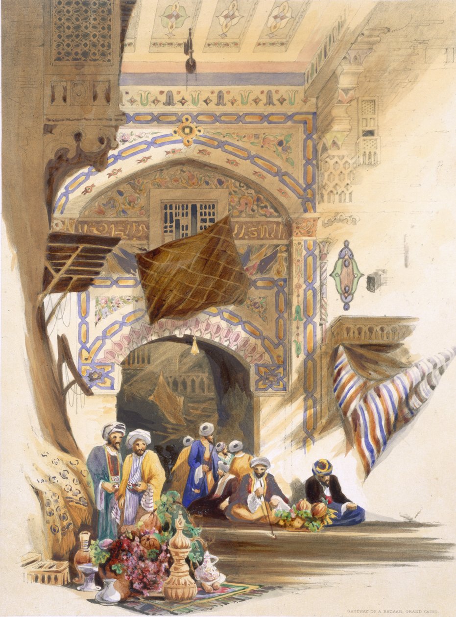بوابة بازار ، القاهرة الكبرى ، حانة. 1846 بواسطة أ.مارجريتا بور