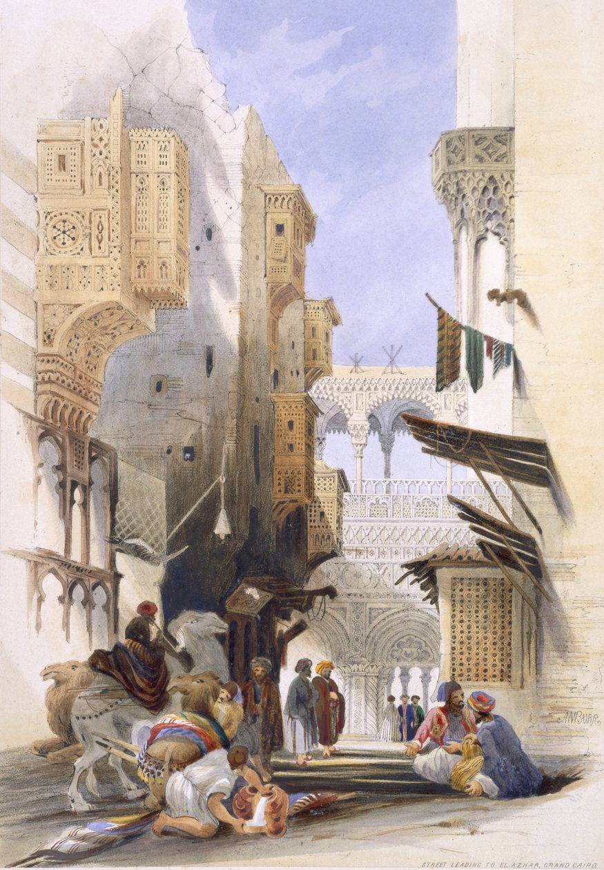 الشارع المؤدي إلى الأزهر ، القاهرة الكبرى ، حانة. 1846 بواسطة أ.مارجريتا بور