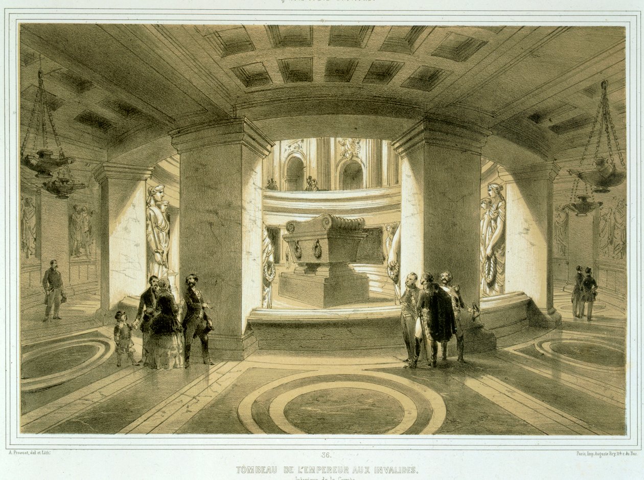 قبر نابليون (1769-1821) في Invalides ، من Paris et ses Environs ، تم نشره في 1850s-60s بواسطة آبي بريفوست