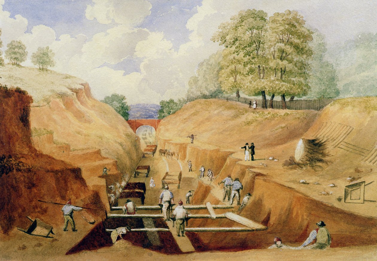 بناء سكة حديد برايتون ، 1840 بواسطة أ. سيمبسون