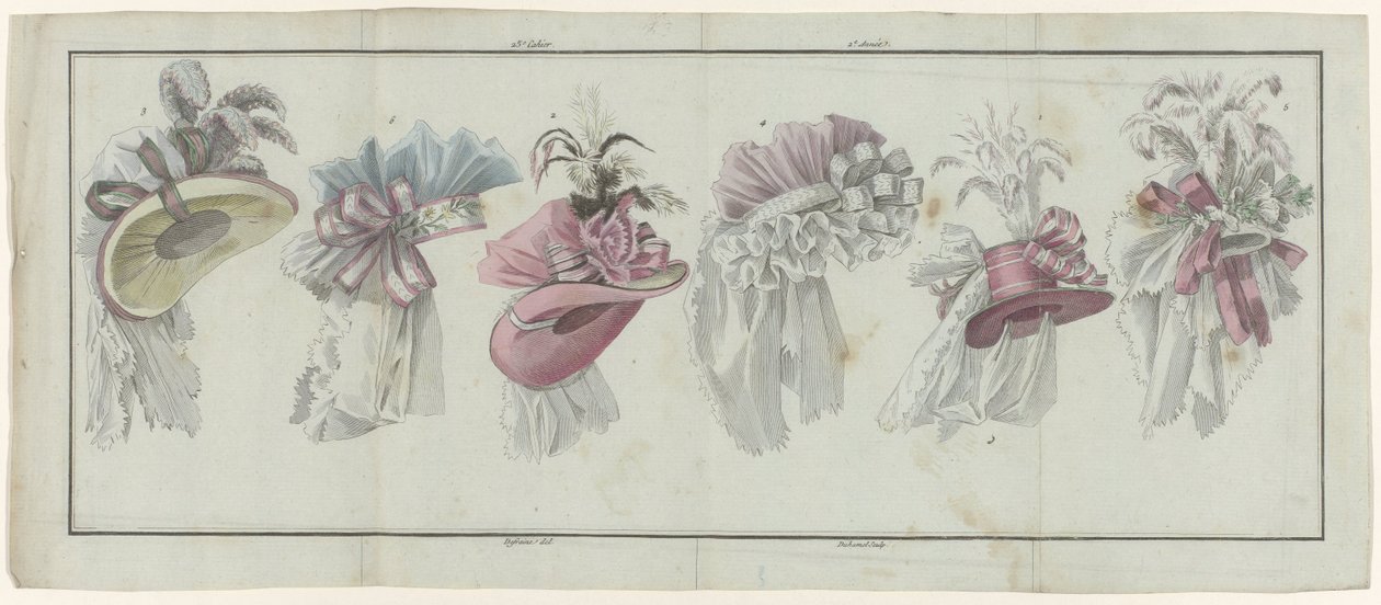 Magasin des Modes Nouvelles Françaises et Anglaises ، 20 يوليو 1787 ، دفتر الملاحظات الخامس والعشرون ، السنة الثانية ، رر مفرد. بواسطة AB Duhamel