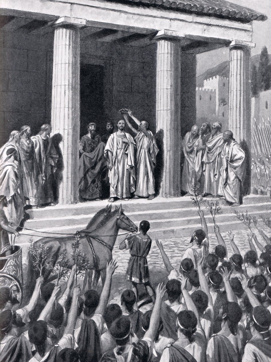 تكريم Themistocles في Sparta ، التوضيح من `` تاريخ الأمم هاتشينسون &39;&39; ، 1915 بواسطة AC ويذرستون