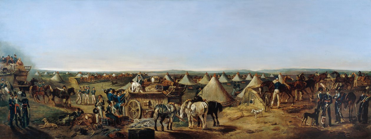الفوج العاشر من الفرسان وصلوا إلى المخيم ، برايتون ، ج 1803 بواسطة إي إي إلينجتون