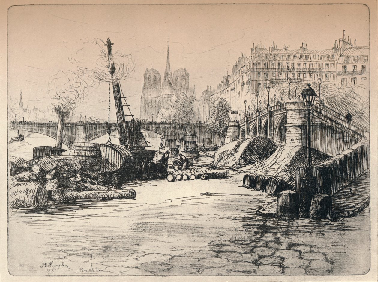 نوتردام و Quai de Bethune ، 1915 بواسطة AR Kempken