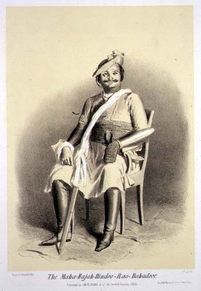 مها-راجا-هيندو-راو-بابادور ، من "رحلة في الهند" ، نقش بواسطة حانة جول تراير (1824-1901). في لندن بواسطة أ (بعد) سولتيكوف