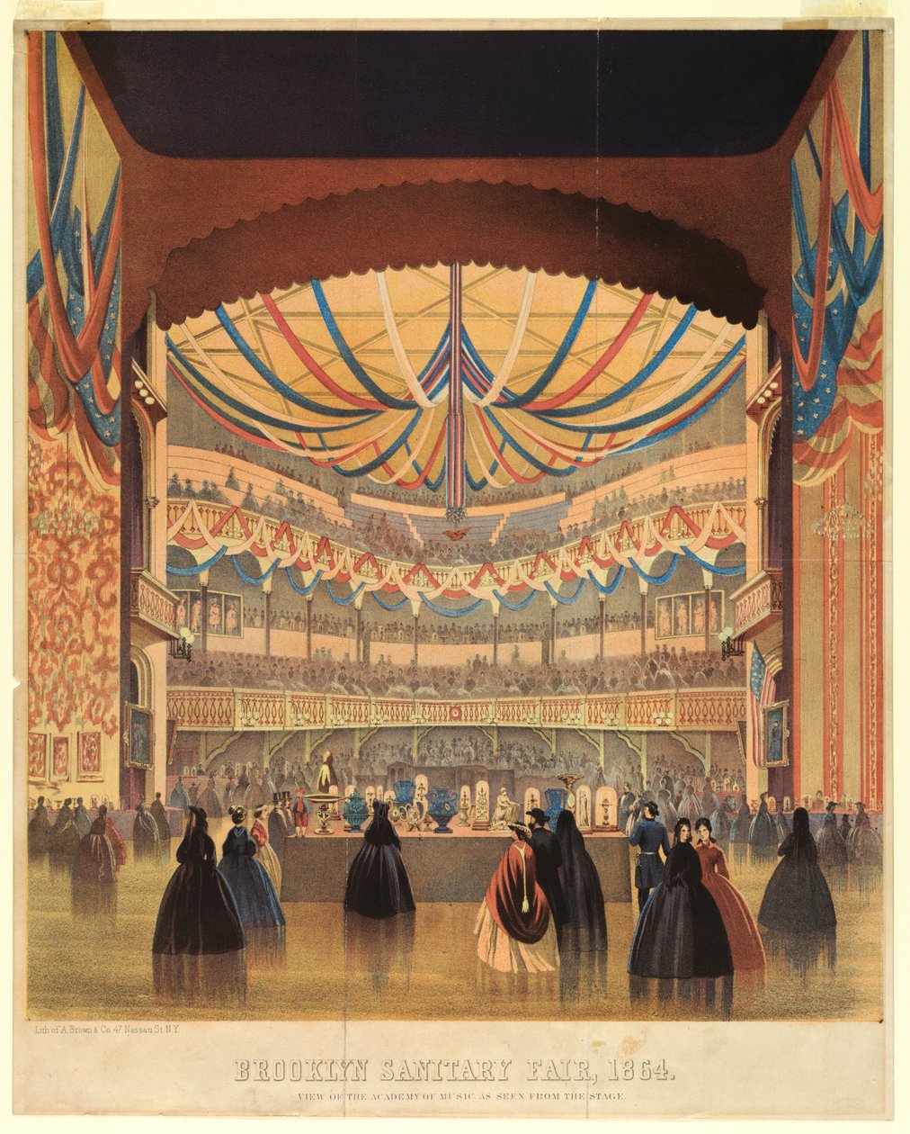 معرض بروكلين الصحي لعام 1864 ، أكاديمية الموسيقى بواسطة أ. براون وشركاه