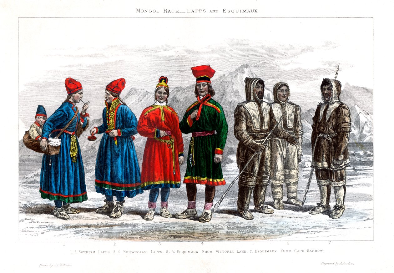 سباق المغول ، Lapps و Esquimaux ، 1800-1900. بواسطة أ. بورتر