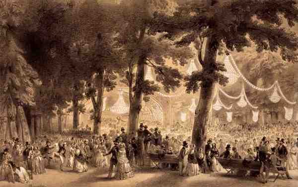 منظر للأوركسترا وقاعة الاحتفالات في Parc d'Asnieres ، نشره Auguste Bry (litho) بواسطة عميد
