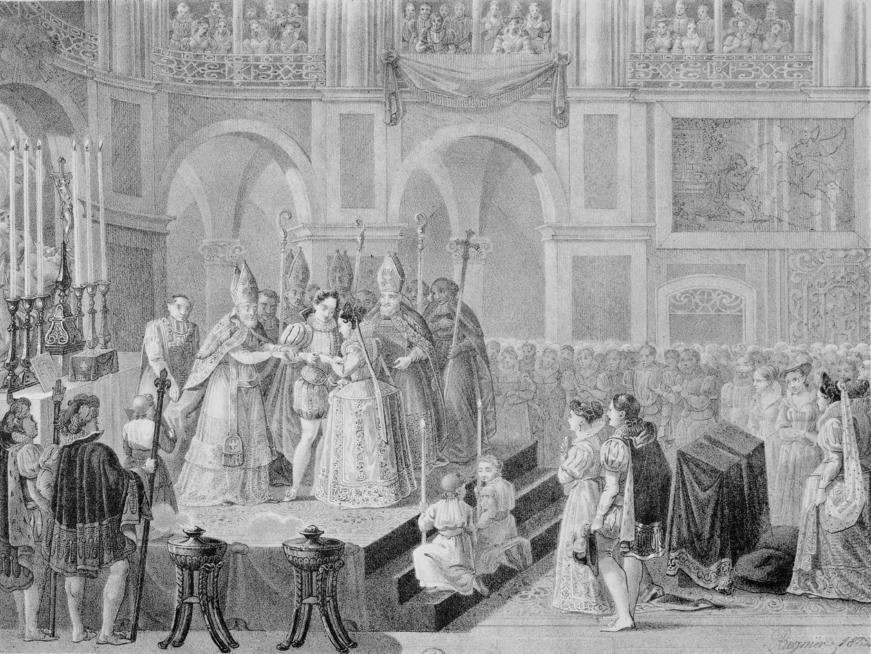 زواج هنري الثالث (1553-1610) ومارجريت فرنسا (1553-1615) في 1572 ، 1832 بواسطة أ. ريجنييه