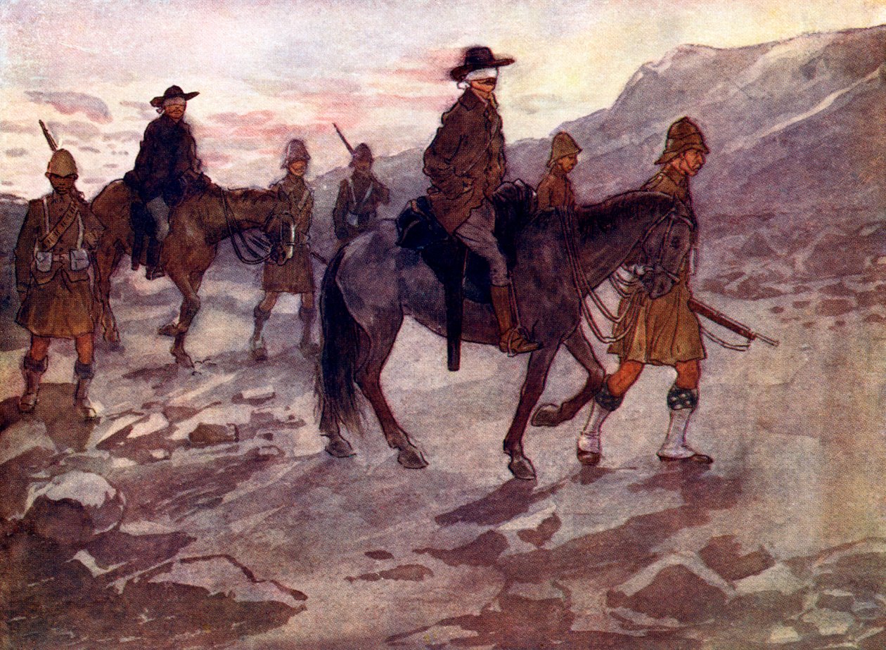 تم تعصيب أعين قادة البوير وحراستهم من قبل جنود الساعة السوداء ، 1902 ، 1905. بواسطة AS فورست