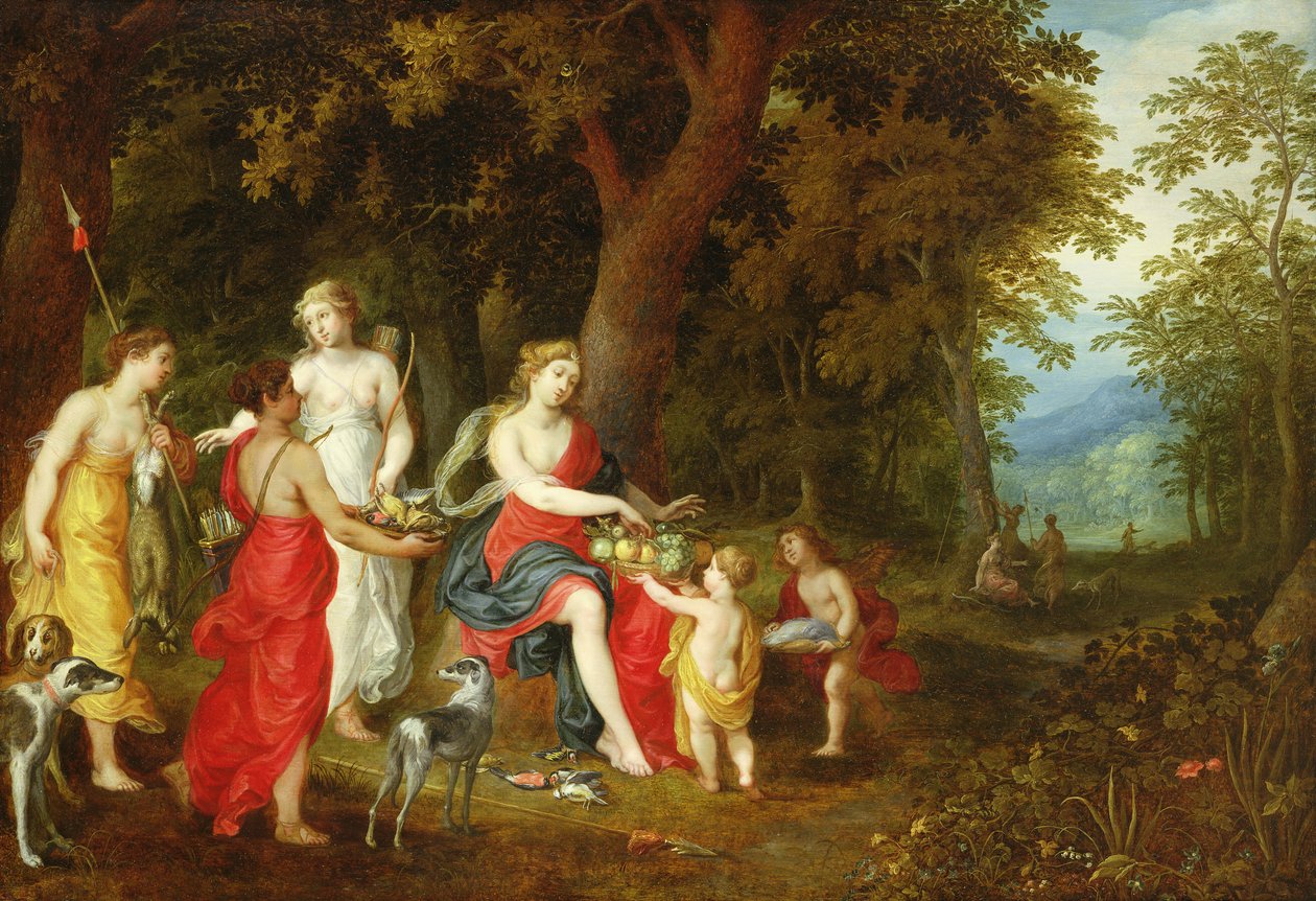 ديانا وعذرائها ، بعد الصيد ، 1626 بواسطة A. and Balen ، H. van Govaerts