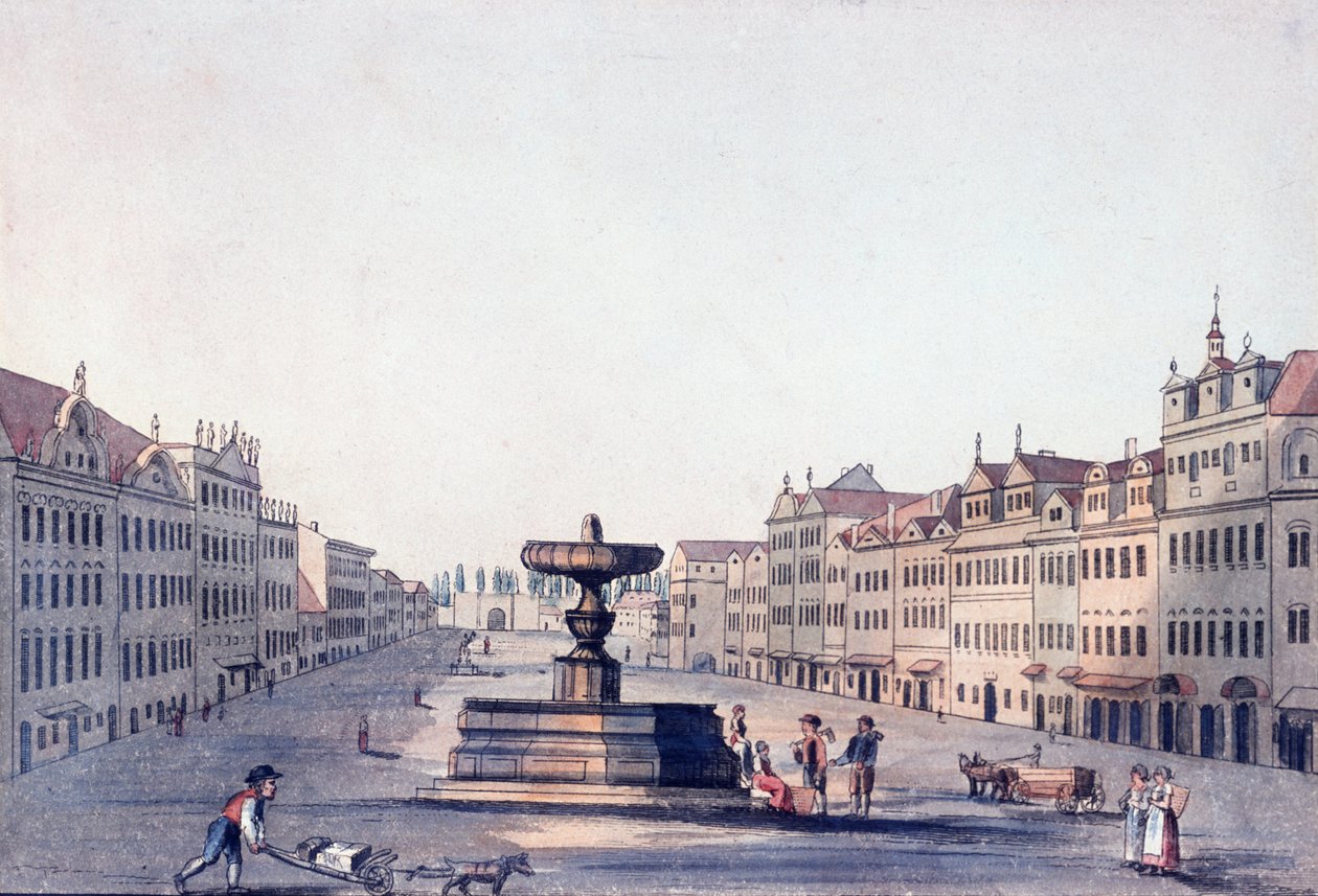 سوق الخيل ، c.1810 بواسطة أ وبركا ، يوهان غوستاف