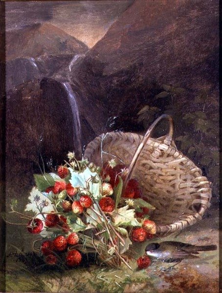 حفنة من الفراولة البرية بواسطة سلة بواسطة A. de Brus