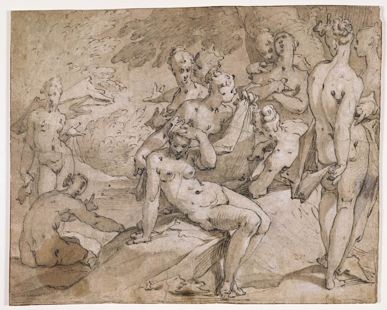 No.3146 ديانا وكاليستو ، رسم توضيحي من Ovid&39;s `Metamorphosis`، II، p.442-53، c.1595 (pen und ink) بواسطة إبراهيم بلويميرت