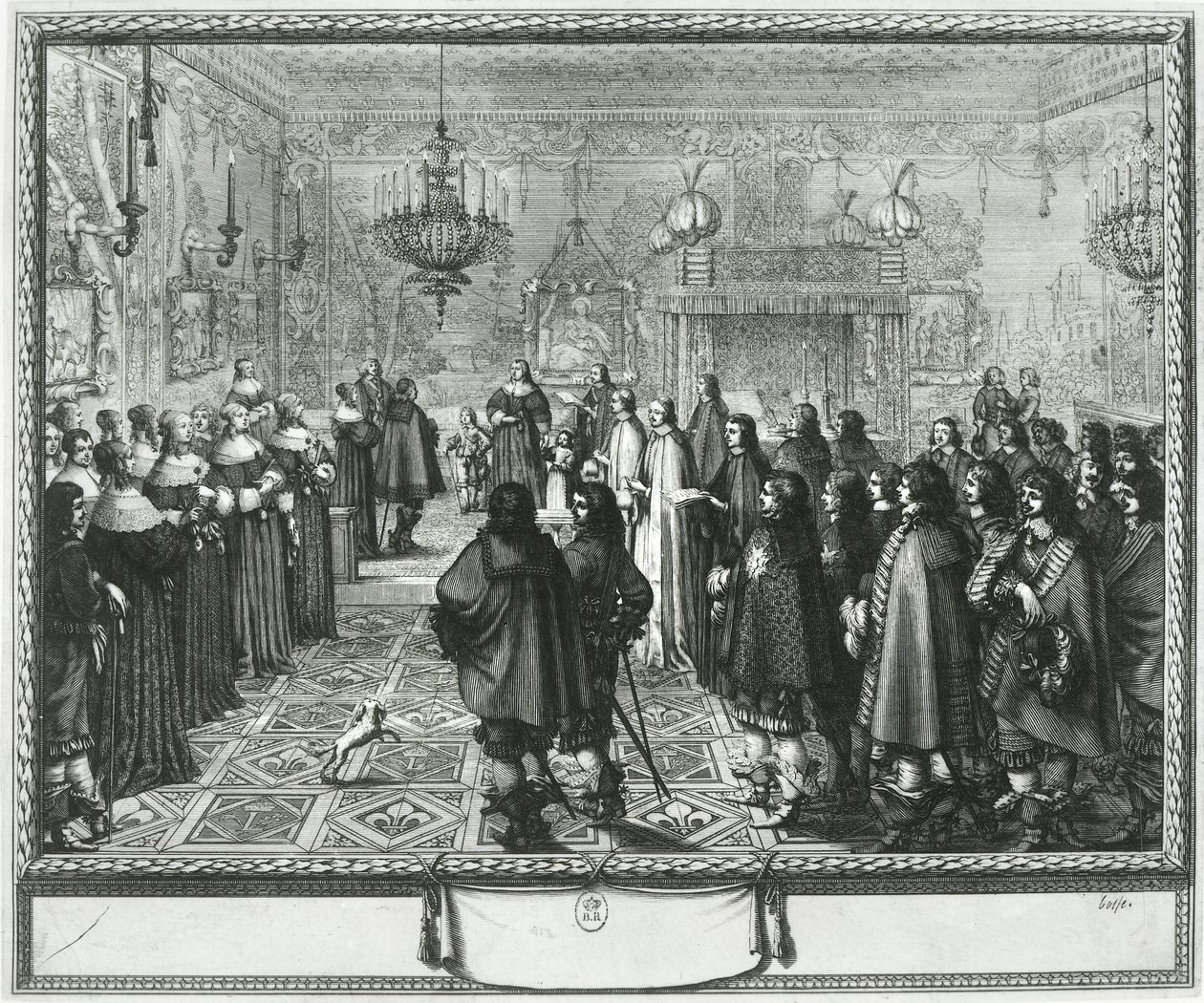حفل تمرير عقد زواج فلاديسلاف الرابع (1595-1648) وماريا لودفيجا غونزاغا (1611-67) في فونتينبلو ، 25 سبتمبر 1645 بواسطة إبراهيم بوس