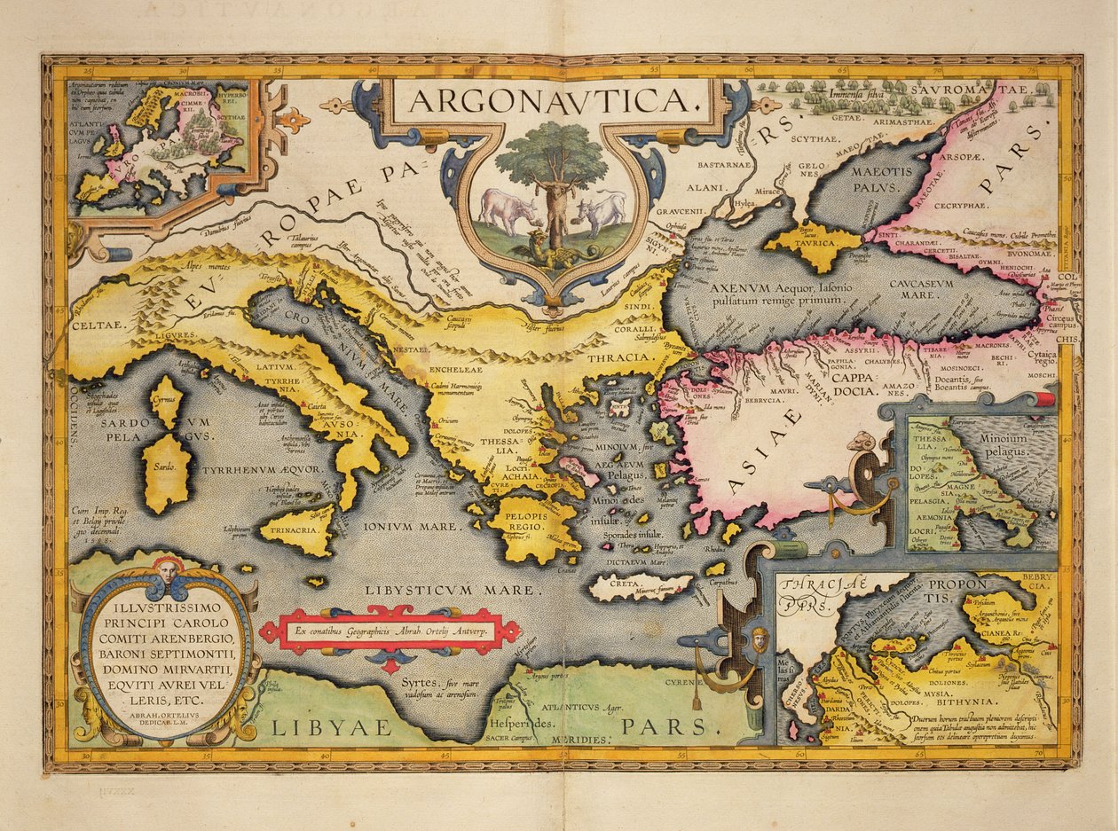 خريطة لرحلة المغامرين ، من "مسرح ثورتروم أوربيس تراروم" ، 1603 بواسطة إبراهيم أورتيليوس