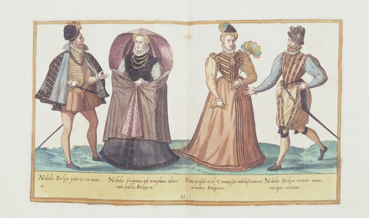 أزياء القرن السادس عشر من "Omnium Poene Gentium Imagines" ، المنشورة في كولونيا ، 1577 (النقش اليدوي) بواسطة إبراهيم دي بروين