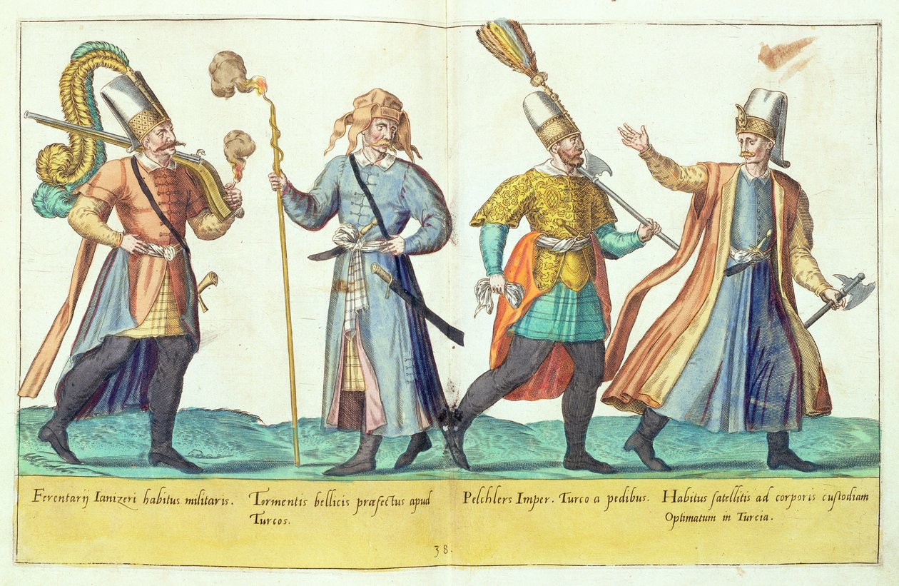 أزياء القرن السادس عشر من "Omnium Poene Gentium Imagines" ، المنشورة في كولونيا ، 1577 (النقش اليدوي) بواسطة إبراهيم دي بروين