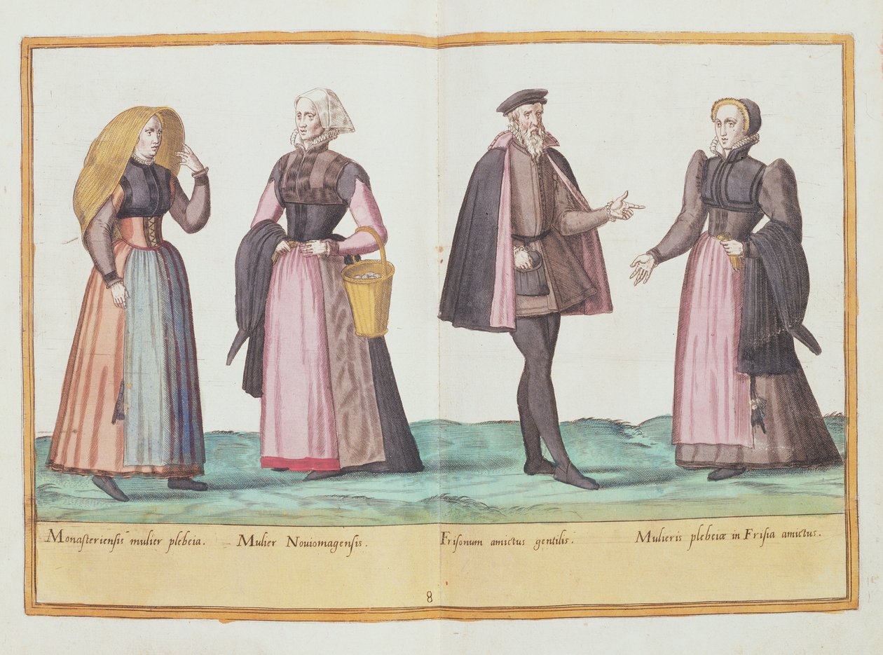 أزياء القرن السادس عشر من "Omnium Poene Gentium Imagines" ، المنشورة في كولونيا ، 1577 (النقش اليدوي) بواسطة إبراهيم دي بروين