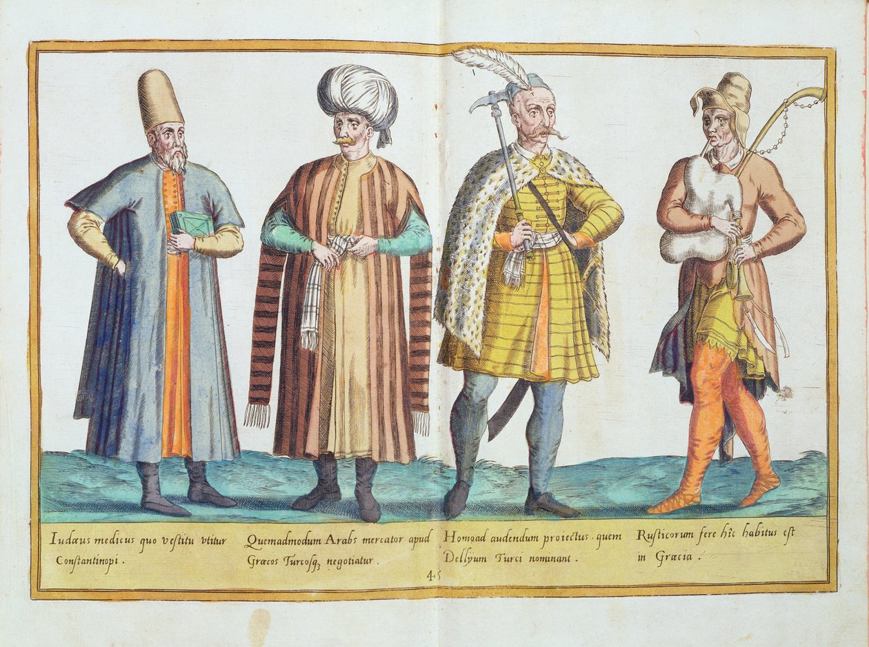 أزياء القرن السادس عشر من "Omnium Poene Gentium Imagines" ، المنشورة في كولونيا ، 1577 (النقش اليدوي) بواسطة إبراهيم دي بروين