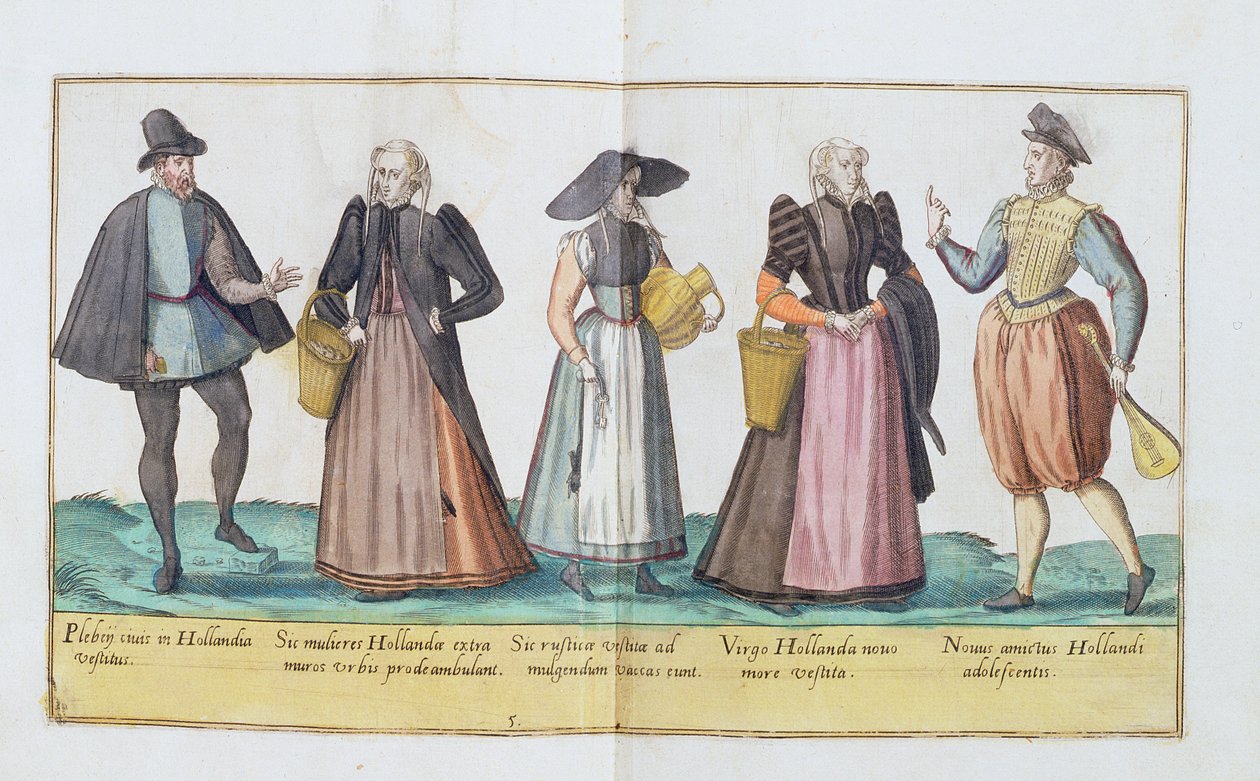 أزياء القرن السادس عشر من "Omnium Poene Gentium Imagines" ، المنشورة في كولونيا ، 1577 (النقش اليدوي) بواسطة إبراهيم دي بروين
