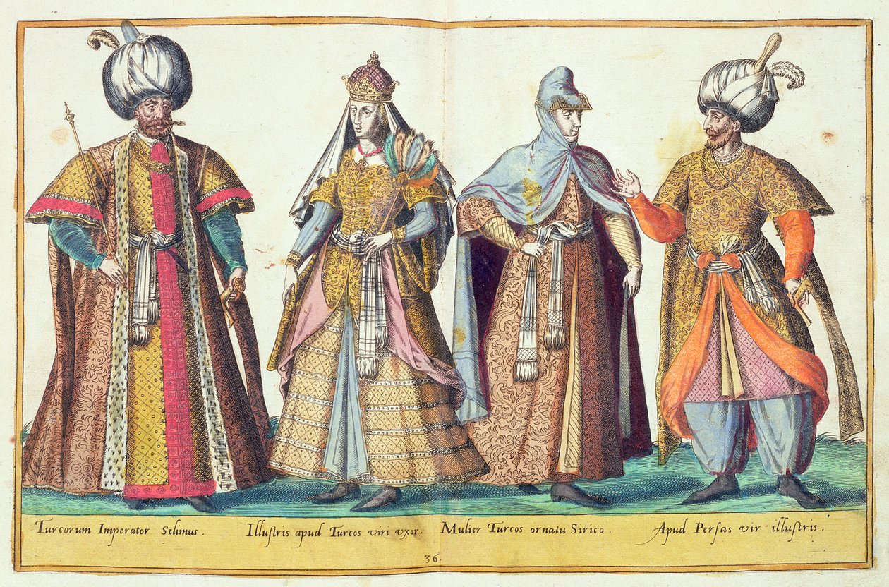 أزياء القرن السادس عشر من "Omnium Poene Gentium Imagines" ، المنشورة في كولونيا ، 1577 (النقش اليدوي) بواسطة إبراهيم دي بروين