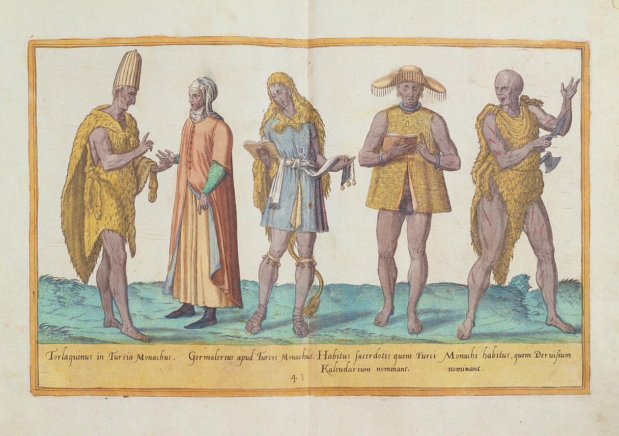 أزياء القرن السادس عشر من "Omnium Poene Gentium Imagines" ، المنشورة في كولونيا ، 1577 (النقش اليدوي) بواسطة إبراهيم دي بروين