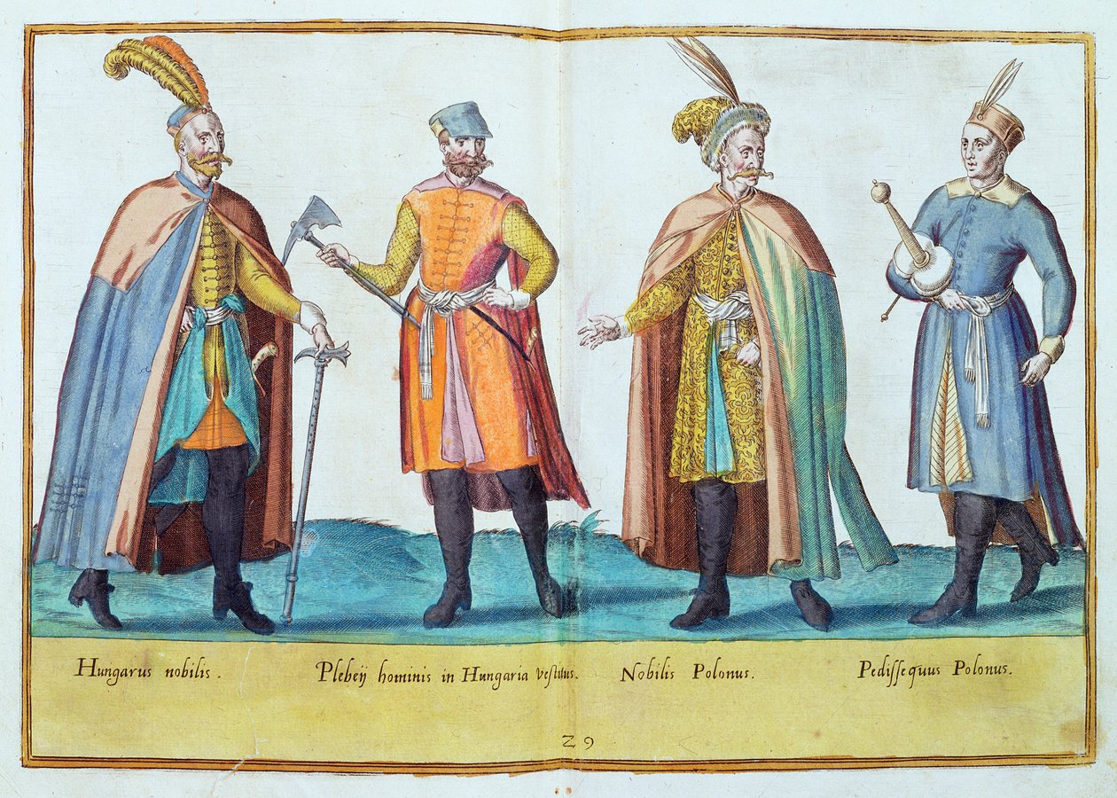 أزياء القرن السادس عشر من "Omnium Poene Gentium Imagines" ، المنشورة في كولونيا ، 1577 (النقش اليدوي) بواسطة إبراهيم دي بروين
