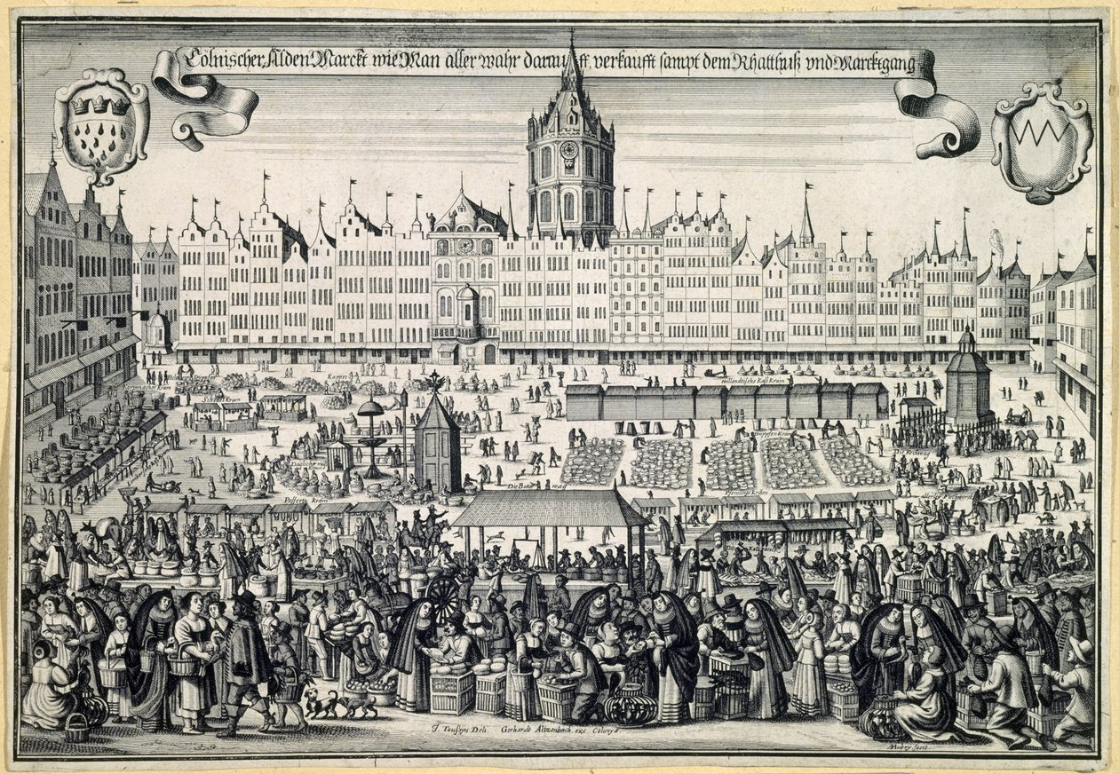السوق القديم في كولونيا ، ج. 1660 بواسطة إبراهيم أوبري