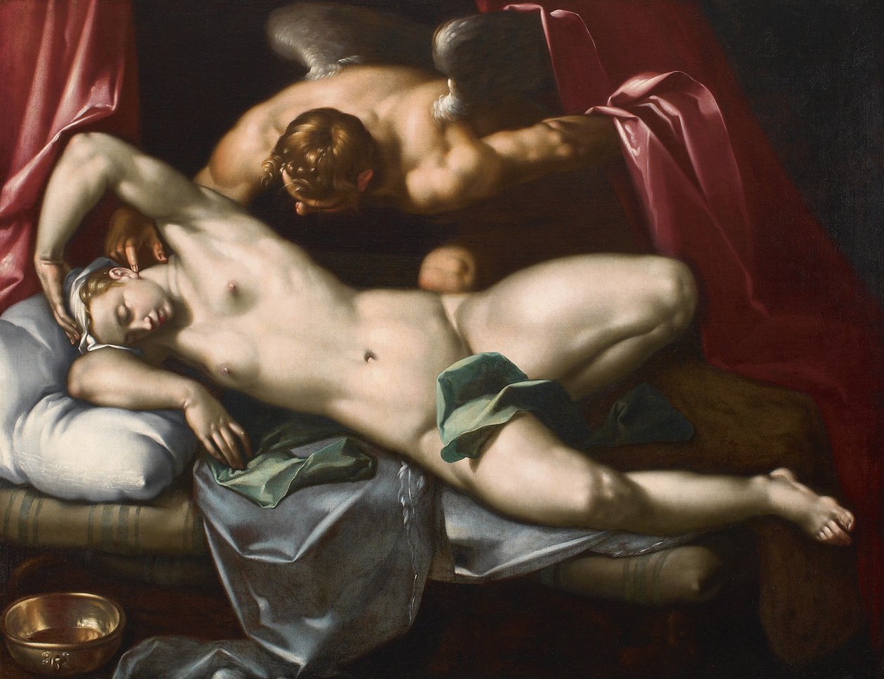 كيوبيد يزور Psyche في الليل ، حوالي 1590. بواسطة إبراهيم بلويميرت