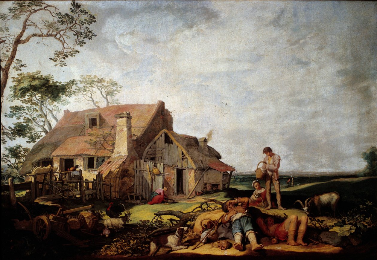 منظر طبيعي للفلاحين يستريحون رسمه أبراهام بلوميرت (1564-1651) بواسطة إبراهيم بلويميرت