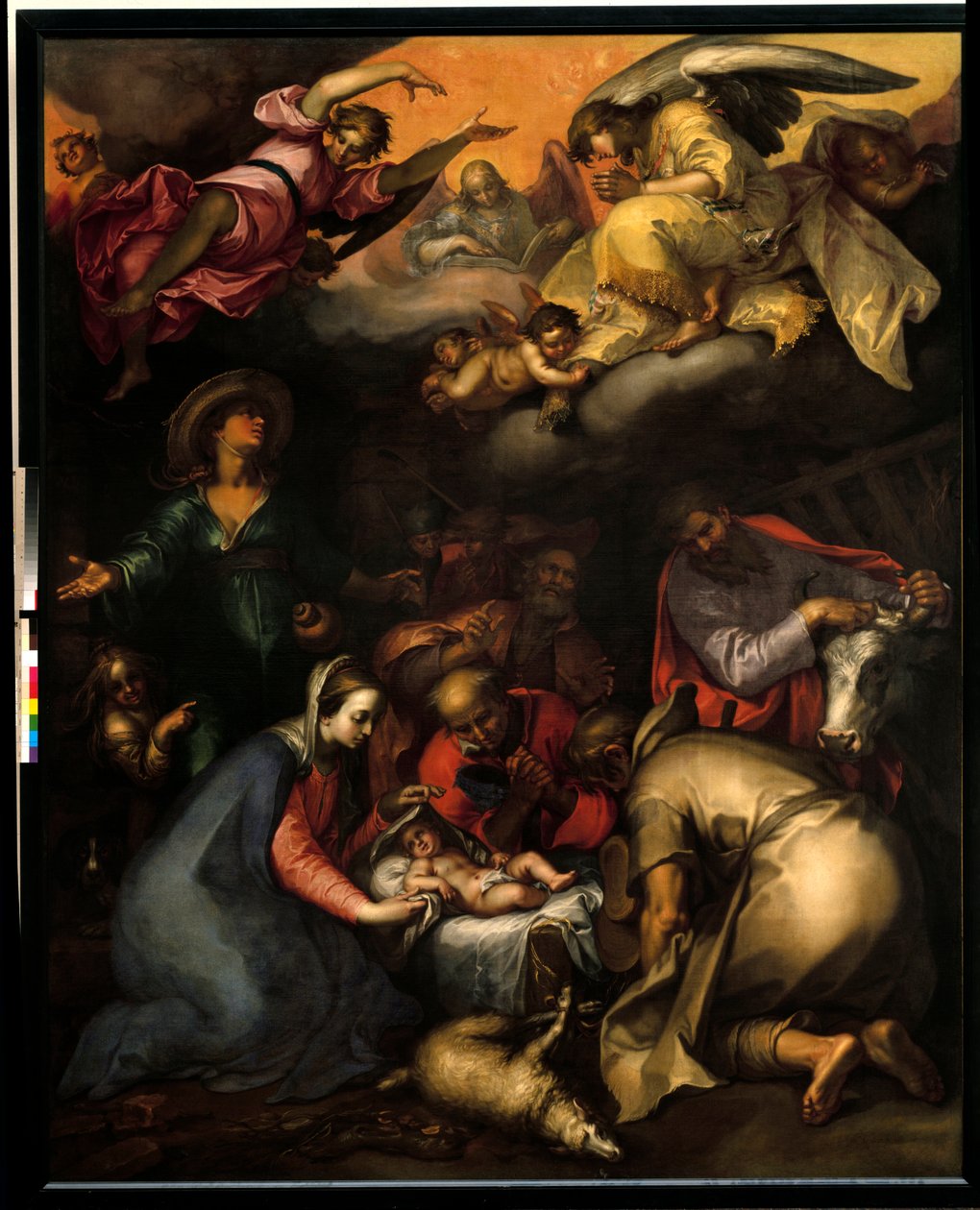عبادة الرعاة لوحة لابراهام بلوميرت (1564-1651) 1612 صن. 2،87x2،29 م باريس ، متحف اللوفر بواسطة إبراهيم بلويميرت