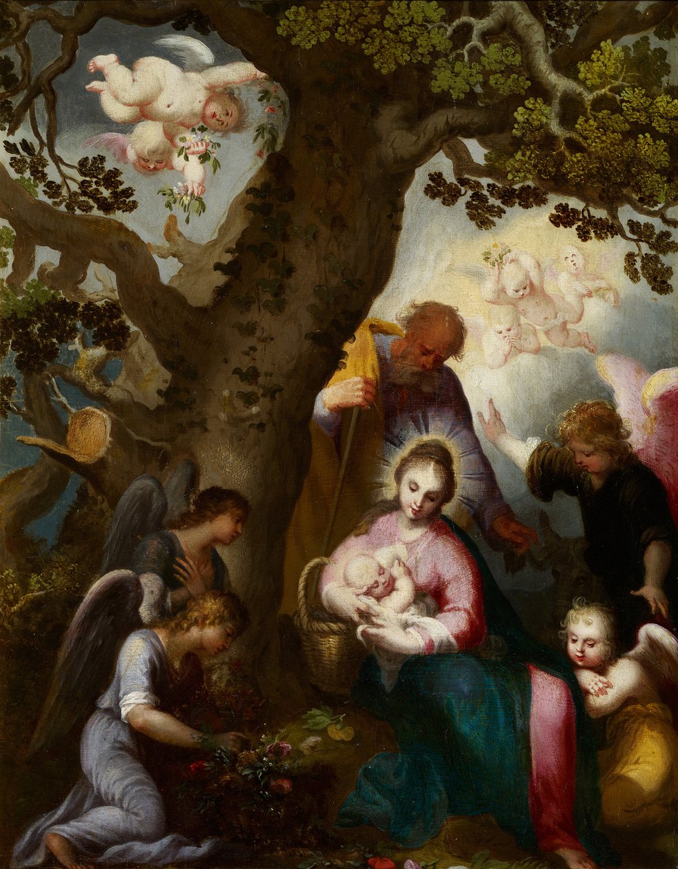 الرحلة إلى مصر - بلوميرت ، أبراهام (1566-1651) - زيت على خشب - 46 × 35 - متحف كارمن تيسن ، ملقة بواسطة إبراهيم بلويميرت