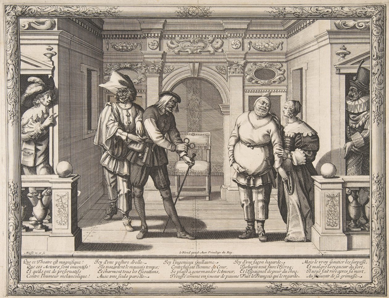 الممثلون في فندق de Bourgogne ، كاليفورنيا. 1633-34. بواسطة إبراهيم بوس