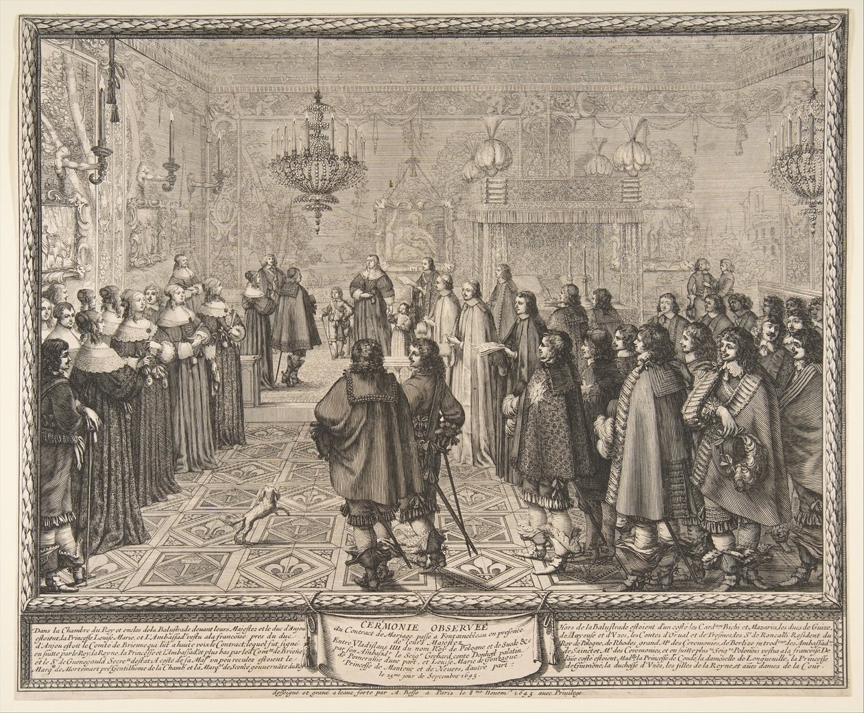 مراسم عقد الزواج بين فلاديسلاف الرابع ملك بولندا وماري لويس ... ، 1645. بواسطة إبراهيم بوس
