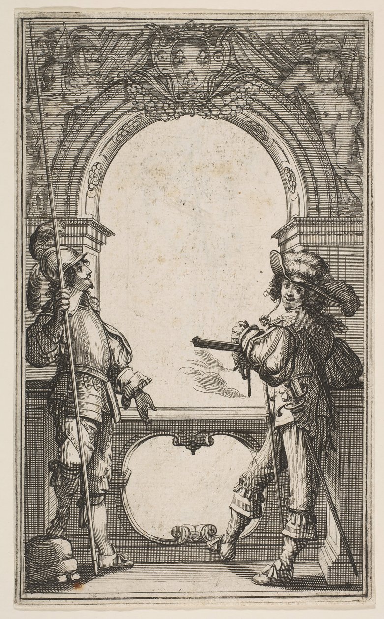 Frontispiece إلى Les Gardes Françaises ، 1632. بواسطة إبراهيم بوس