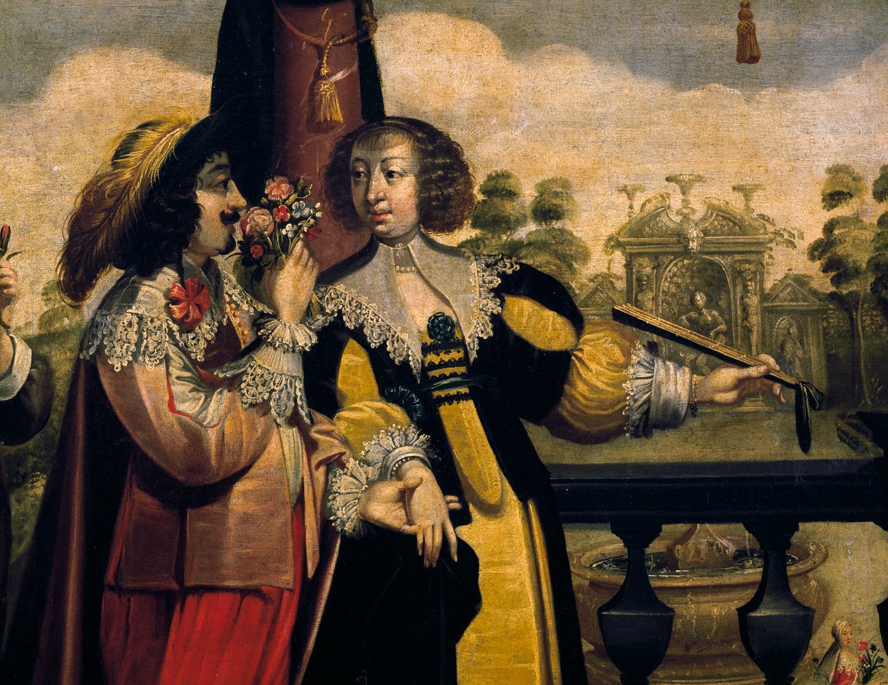 حاسة الشم ، حوالي عام ١٦٣٥ ، رسمها أبراهام بوس (١٦٠٤-١٦٧٦) ، بعد لوحة من سلسلة من ٥ لفنان غير معروف ، بالتفصيل. فرنسا بواسطة إبراهيم بوس