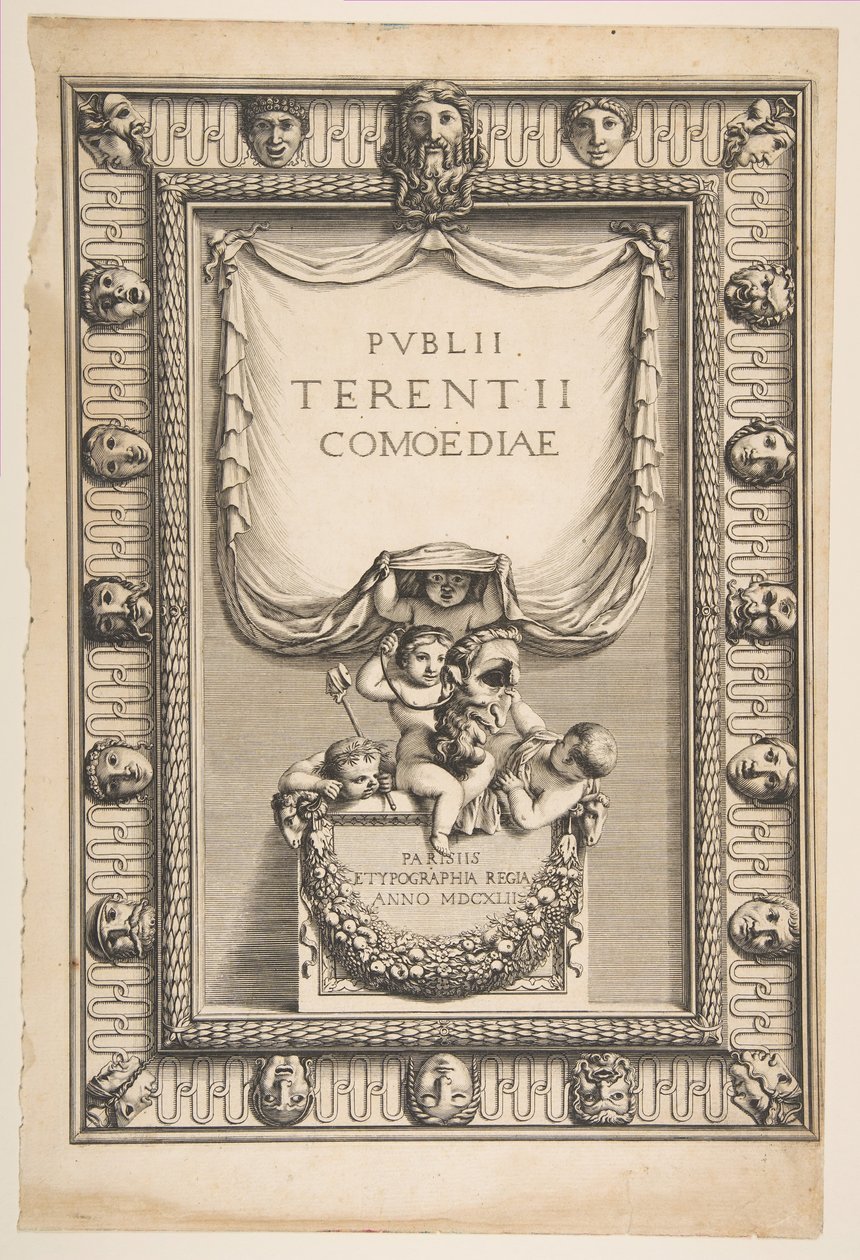 الغلاف: كوميديا Terence Terentii Comedy ، 1642. بواسطة إبراهيم بوس