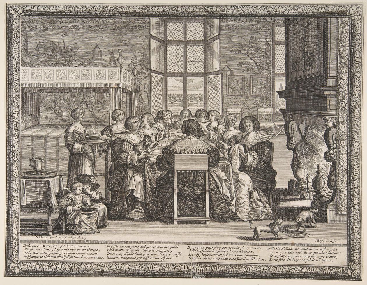 الزوجات على المائدة أثناء غياب أزواجهن ، كاليفورنيا. 1635-36. بواسطة إبراهيم بوس