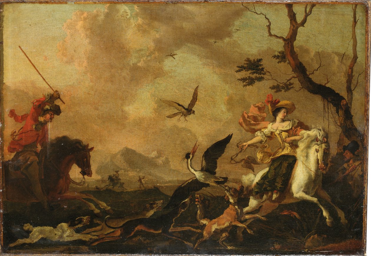حفلة للصيد بالصقور بواسطة أبراهام دانيلز. هونديوس
