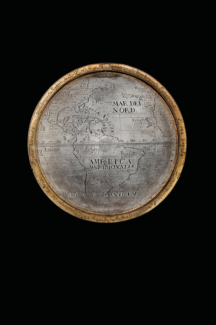 اثنين من الكرات الأرضية والسماوية استثنائية ، بدعم من هرقل وأطلس ، اوغسبورغ ، 1697-99 بواسطة إبراهيم درينتويت