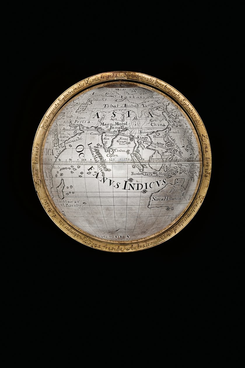 اثنين من الكرات الأرضية والسماوية استثنائية ، بدعم من هرقل وأطلس ، اوغسبورغ ، 1697-99 بواسطة إبراهيم درينتويت