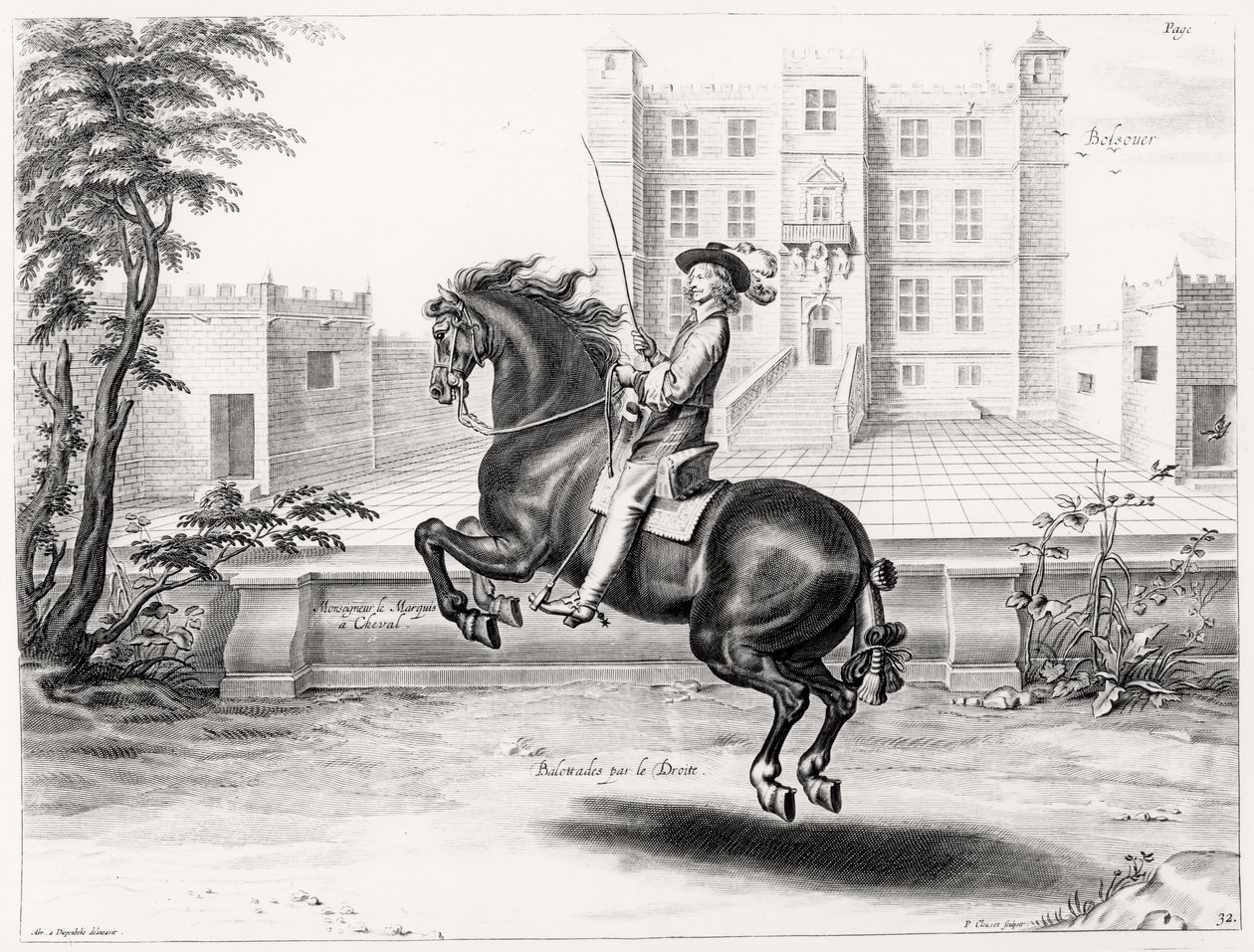 رسم توضيحي من دليل ركوب ، محفور بواسطة Peeter Clouwet (1629-70) ، 1658 بواسطة إبراهيم جانز. فان بعد Diepenbeeck